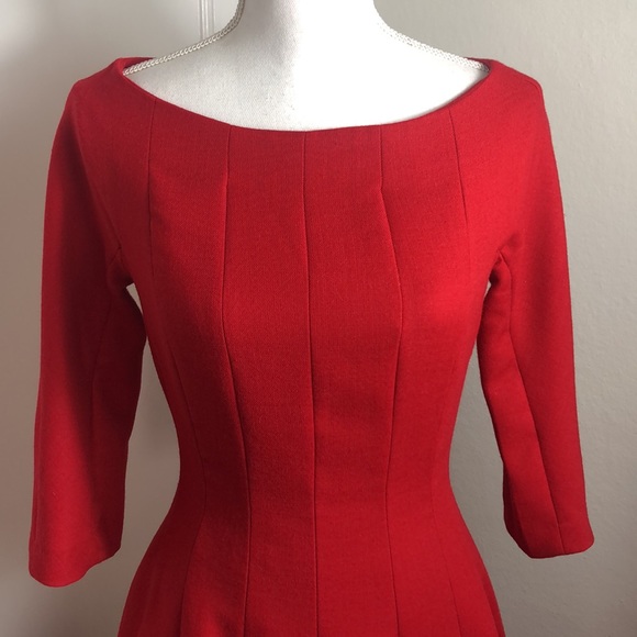 Gorgeous Purificacion Garcia Fit and Flare Red Dress Size 38 - Picture 2 of 8